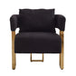 Modern Decorative Chair Teddy Fleece Upholstered And Metal Foot - Furniture Home Direct