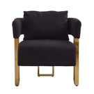 Modern Decorative Chair Teddy Fleece Upholstered And Metal Foot - Furniture Home Direct
