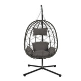 Outdoor Egg Chair With Stand - Dark Gray - Furniture Home Direct