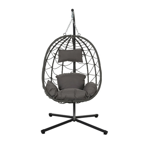 Outdoor Egg Chair With Stand - Dark Gray - Furniture Home Direct