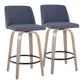 Toriano - Contemporary Fixed Height Counter Stool With Swivel & Round Footrest (Set of 2) - Furniture Home Direct