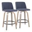 Toriano - Contemporary Fixed Height Counter Stool With Swivel & Round Footrest (Set of 2) - Furniture Home Direct