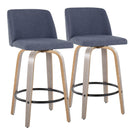Toriano - Contemporary Fixed Height Counter Stool With Swivel & Round Footrest (Set of 2) - Furniture Home Direct