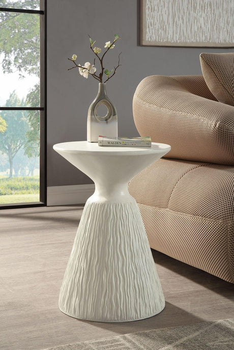 Duane - Fiber Concrete Accent Table - White - Furniture Home Direct