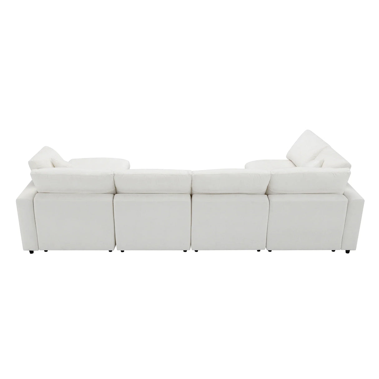 Modular Sectional Sofa With L Shaped Spacious Layout Beige - Furniture Home Direct
