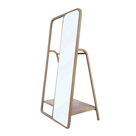 Clothes Hanger With Mirror, Large - Brown - Furniture Home Direct