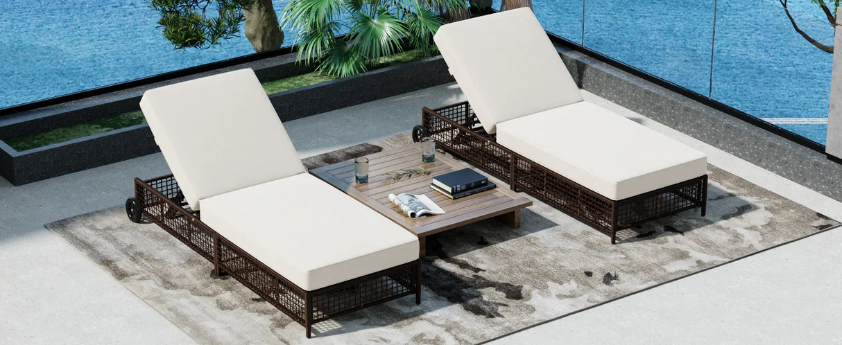 Outdoor Lounge Chair - Beige - Furniture Home Direct