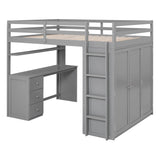 Loft Bed With Drawers, Desk, And Wardrobe - Furniture Home Direct