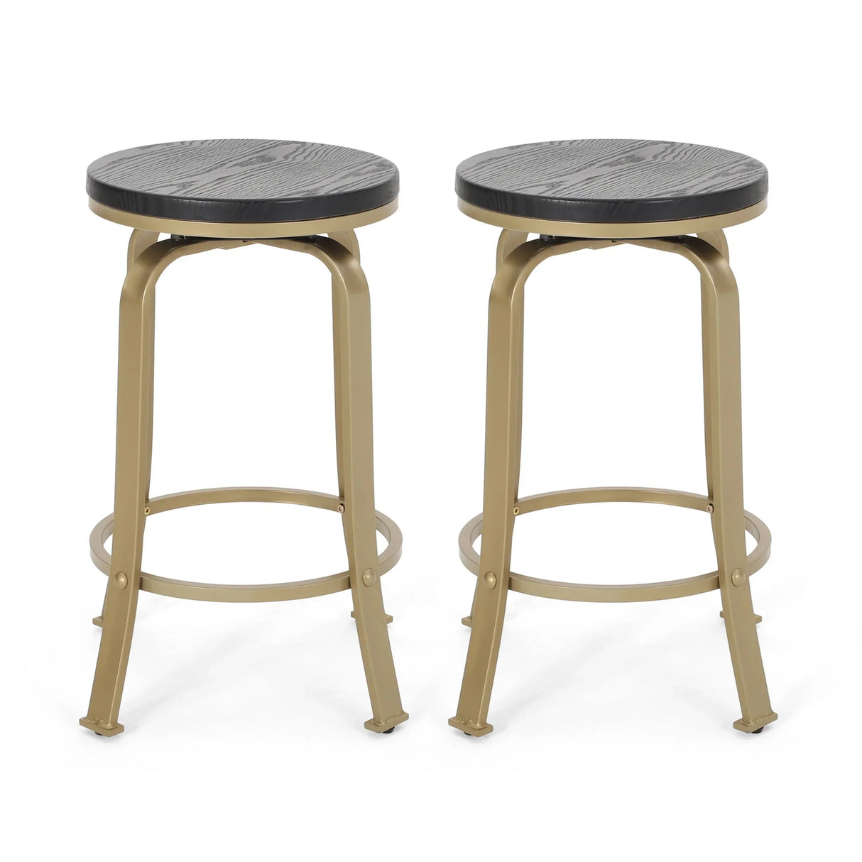Modern Industrial Counter Stool Set With Swivel Function
