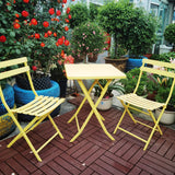 3 Piece Patio Bistro Set Of Foldable Square Table And Chairs - Furniture Home Direct