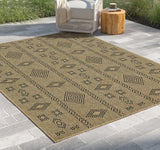 Earth - 5'3" X 7'3" Indoor, Outdoor Area Rug Polypropylene - Jute / Black - Furniture Home Direct
