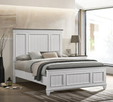 Queen Bed Set Wood Shiplap Panel Antique White Gray - Furniture Home Direct
