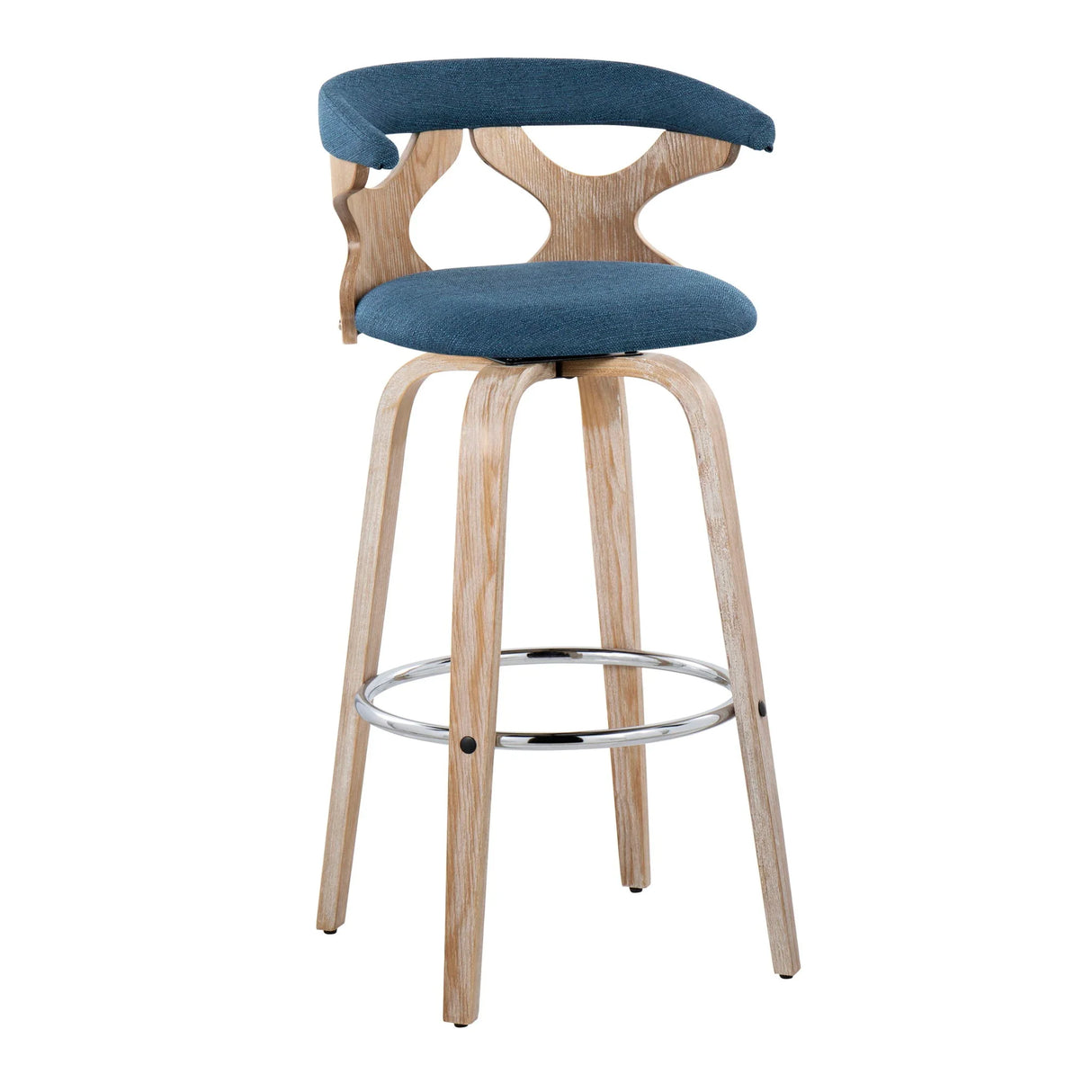 Gardenia - Contemporary Fixed Height Barstool With Swivel With Round Footrest (Set of 2) - Furniture Home Direct