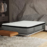 Premium 14" Queen Size Hybrid Mattress In A Box Plush Gel Memory Foam Top With Cooling Technology - Gray / White - Furniture Home Direct