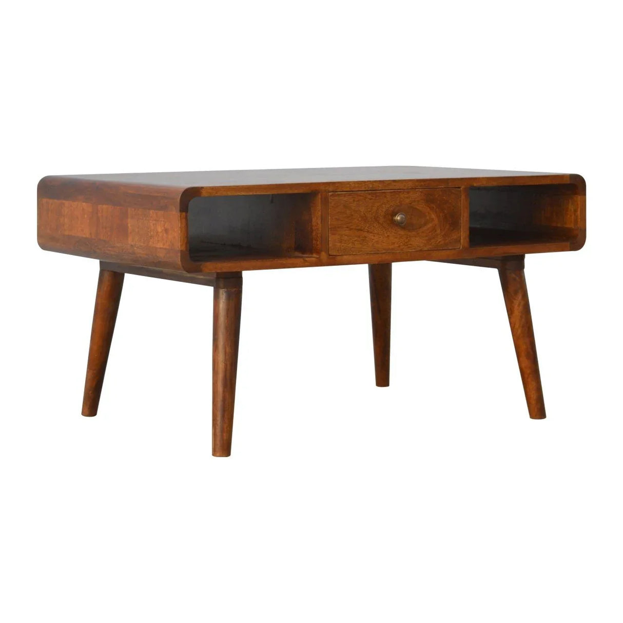 Solid Wood Curved Coffee Table - Furniture Home Direct