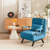 Convertible 5 In 1 Folding Chair Bed With Adjustable Backrest & Pillow Linen - Furniture Home Direct