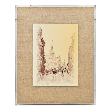 European Cities Watercolor Framed Prints (Set of 2) - Brown - Furniture Home Direct