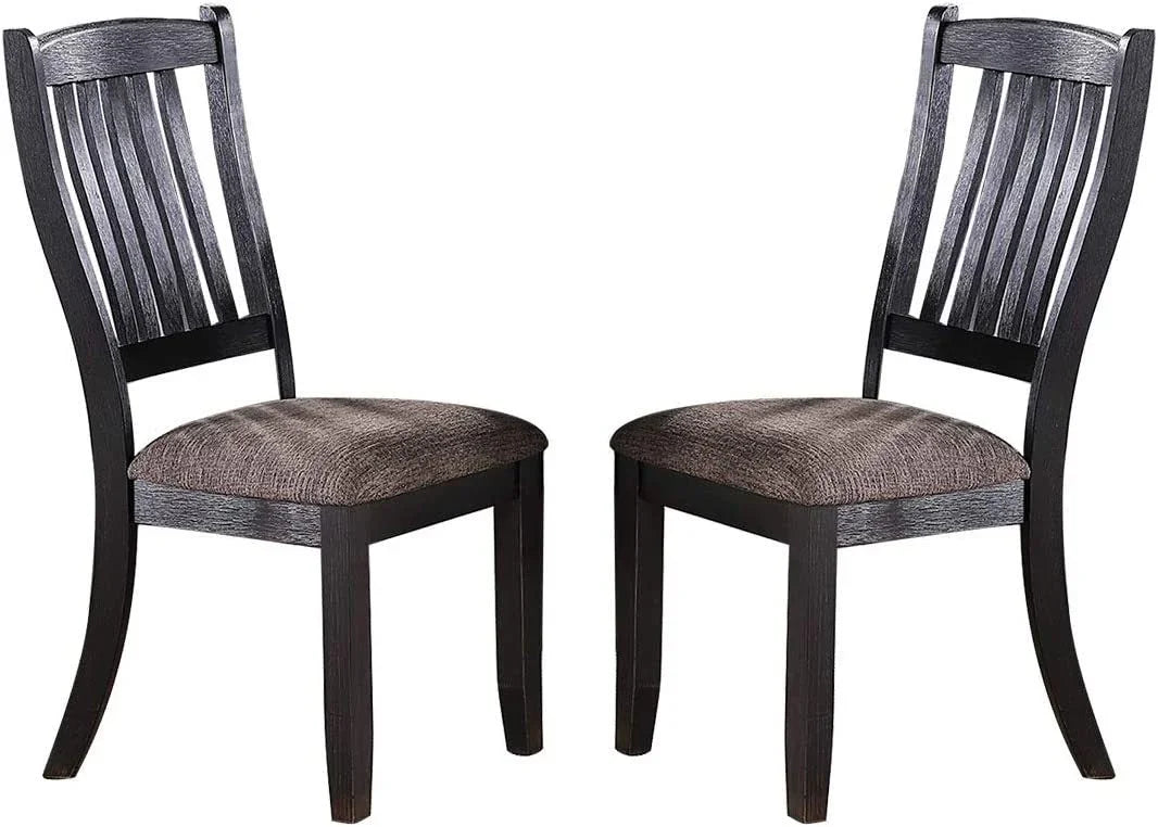 Dining Set Transitional Table With Shelf 6 Chairs Coffee - Furniture Home Direct