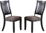 Dining Set Transitional Table With Shelf 6 Chairs Coffee - Furniture Home Direct