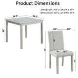 Dining Table Set With Crystal Decoration And Upholstered Chairs - Furniture Home Direct
