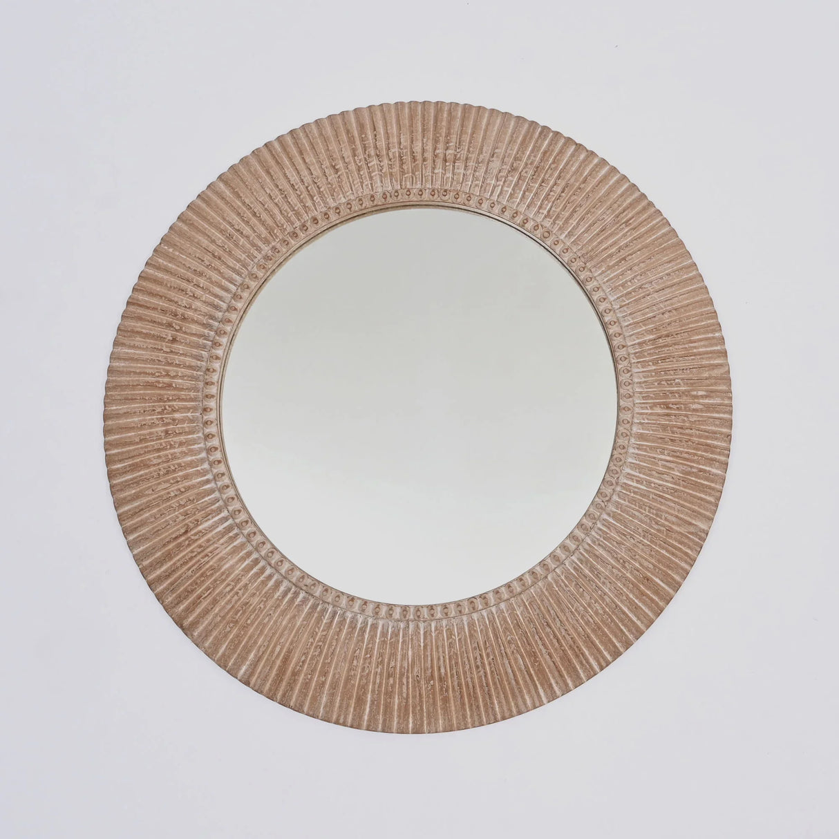 Handcarved Decorative Hanging Wall Mirror - Antique Brown / White - Furniture Home Direct