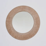 Handcarved Decorative Hanging Wall Mirror - Antique Brown / White - Furniture Home Direct
