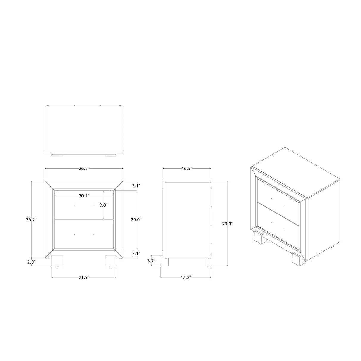 Skye - Marble Nightstand - White - Furniture Home Direct