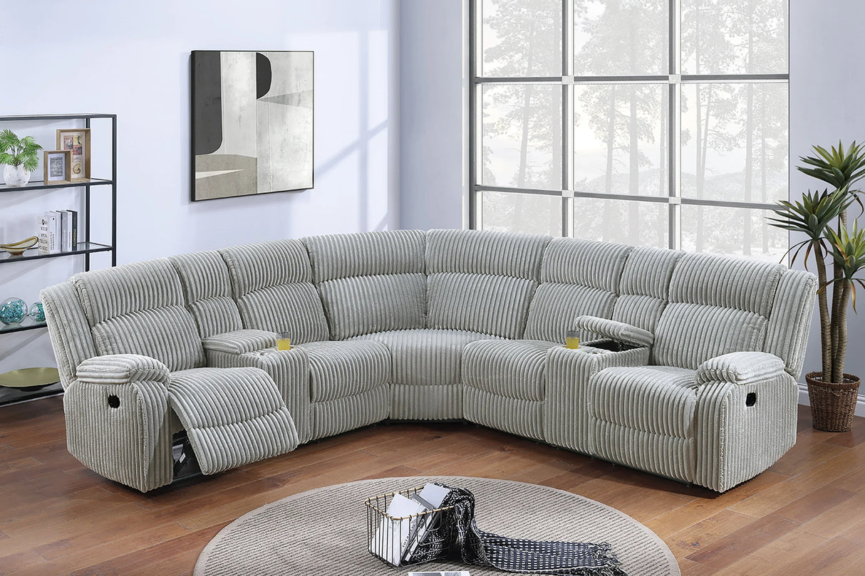 Sectional Sofa Corduroy Oversized Curved Lounge Ash - Furniture Home Direct