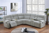 Sectional Sofa Corduroy Oversized Curved Lounge Ash - Furniture Home Direct
