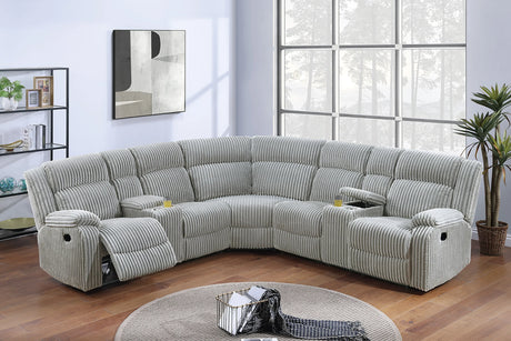 Sectional Sofa Corduroy Oversized Curved Lounge Ash - Furniture Home Direct