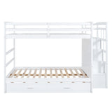 Bunk Bed With Twin Size Trundle And Staircase - Furniture Home Direct