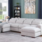 Tatman - Linen Blend Sectional With 2 Ottomans - Furniture Home Direct