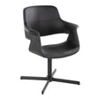 Vintage Flair - Mid-Century Modern Swivel Chair With X - Pedestal - Black - Furniture Home Direct