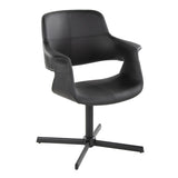 Vintage Flair - Mid-Century Modern Swivel Chair With X - Pedestal - Black - Furniture Home Direct