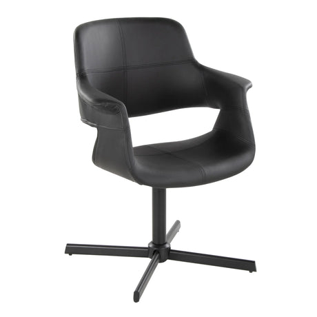 Vintage Flair - Mid-Century Modern Swivel Chair With X - Pedestal - Black - Furniture Home Direct