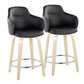 Boyne - Contemporary Fixed Height Counter Stool & Swivel With Round Footrest (Set of 2) - Furniture Home Direct