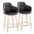 Boyne - Contemporary Fixed Height Counter Stool & Swivel With Round Footrest (Set of 2) - Furniture Home Direct
