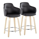 Boyne - Contemporary Fixed Height Counter Stool & Swivel With Round Footrest (Set of 2) - Furniture Home Direct