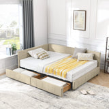 Mid-Century Storage Upholstered Tufted Bed Frame With Backrest And Armrests - Furniture Home Direct