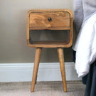 Mini Chestnut Curve Lower Bedside Nifhtstand - Furniture Home Direct