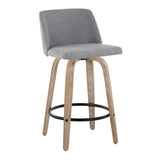 Toriano - Contemporary Fixed-Height Counter Stool & Swivel With Round Footrest (Set of 2) - Furniture Home Direct