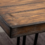 Dining Set Rubberwood Table With Upholstered Chairs Brown - Furniture Home Direct