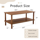 Modern 2 Tier Coffee Table With Open Storage Shelf For Living Room - Furniture Home Direct