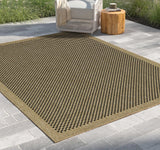 Earth - Indoor / Outdoor Area Rug Polypropylene - Jute / Black - Furniture Home Direct