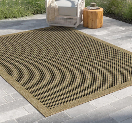 Earth - Indoor / Outdoor Area Rug Polypropylene - Jute / Black - Furniture Home Direct