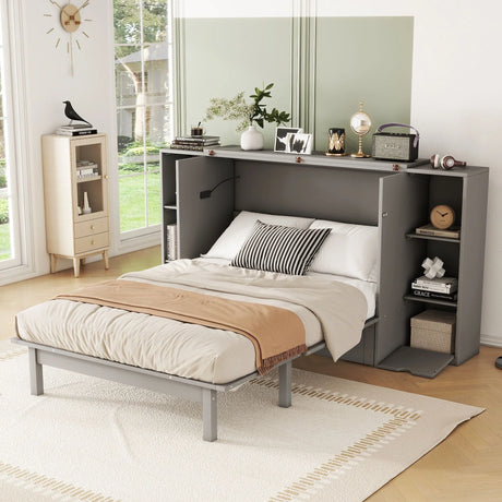 Murphy Bed With Shelves, Drawers And USB Ports - Furniture Home Direct
