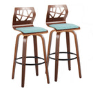 Folia - Mid Century Modern Fixed Height Barstool With Swivel With Round Footrest (Set of 2) - Furniture Home Direct