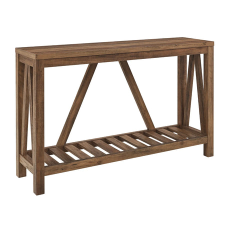 Farmhouse A Frame Entry Table With Lower Shelf - Furniture Home Direct
