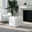 Pixel - Oversized Square Tufted Pouf Ottoman - Almond White - Furniture Home Direct