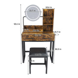 Makeup Vanity Table With LED Lights, 3 Color Options, Power Outlet - Furniture Home Direct